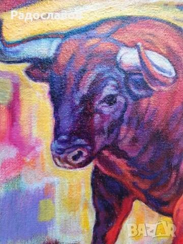 ''Бик- решителност, стабилност, сила'' / картина, оригинал /, снимка 7 - Картини - 53749788