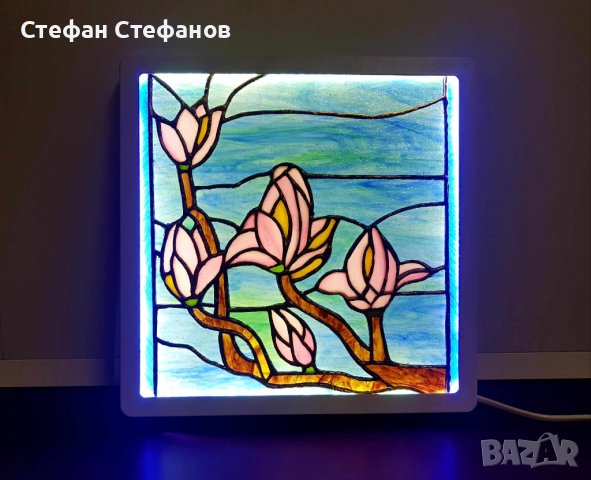 Светещо пано - художествено стъкло, витраж, снимка 1 - Лампи за стена - 41417817