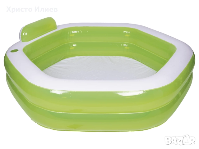 Надуваем детски басейн с вградени облегалка и чаша 202×151×46/60см, снимка 3 - Басейни и аксесоари - 47575078