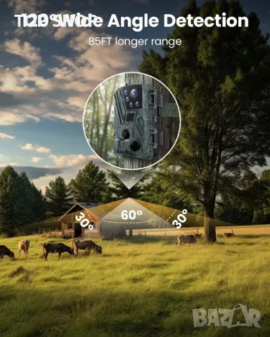 KJK 4K 32MP камера за пътеки, камера за лов с нощно виждане, снимка 5 - Камери - 48694182