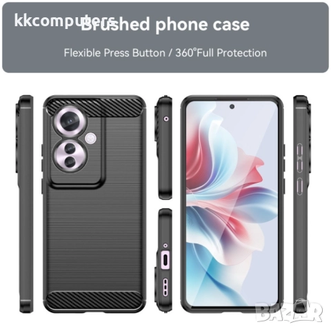 OPPO Reno11 F 5G Удароустойчив Carbon Fiber Калъф и Протектор, снимка 4 - Калъфи, кейсове - 52976897