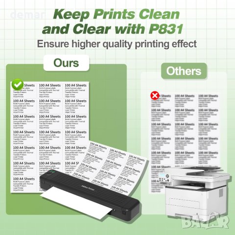 Itari Стикери, съвместими принтер, 100 листа 63,5 mm x 38,1 mm, A4-21 на лист, бели, снимка 4 - Консумативи за принтери - 44264235