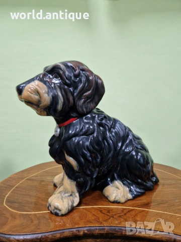 Страхотна антикварна немска керамична авторска фигура статуетка 