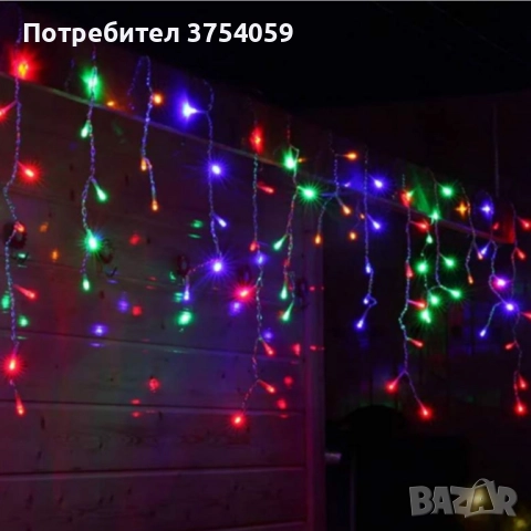 Коледна украса LED ресни 12 метра – водоустойчива инсталация с 8 режима на светене, идеална за дома, снимка 2 - Декорация за дома - 52353647