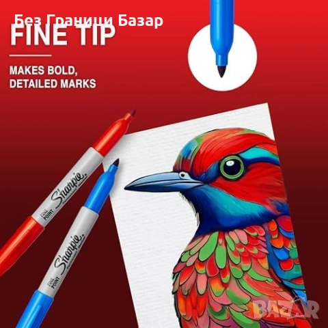 Нов Празничен сет Sharpie 25 перманентни маркера – наситени цветове, снимка 6 - Други - 52227689