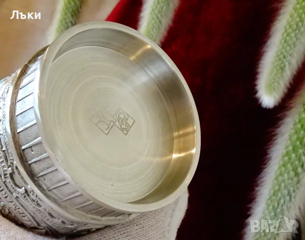 Халба,чаша от калай с ловни сцени,Бог Дионис. , снимка 7 - Антикварни и старинни предмети - 48705169