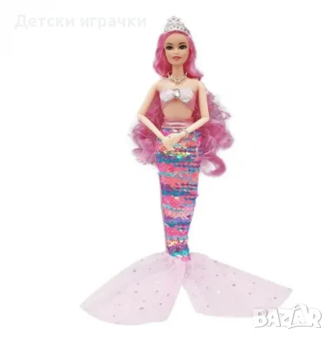 Кукла Русалка Ахелос с пайети 28см, снимка 3 - Кукли - 48493625