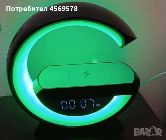 Тонколона с LED светлинки и станция за безжично зареждане Лампа-зарядно , снимка 3 - Тонколони - 51760647