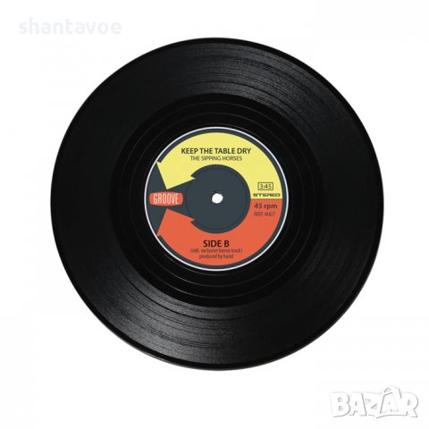 Поставки за чаши  грамофонни плочи - 4 броя, снимка 4 - Аксесоари за кухня - 38001378