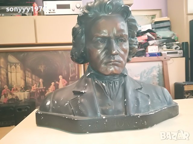 БЕТХОВЕН ГОЛЯМ МАСИВЕН БЮСТ ОТ ГЕРМАНИЯ 1804231514, снимка 4 - Антикварни и старинни предмети - 40401009