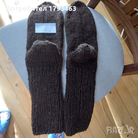 Ръчно плетени мъжки чорапи от вълва размер 44, снимка 1