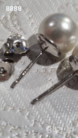 Автентични сребърни обеци 925 с перли , снимка 5 - Обеци - 44263840