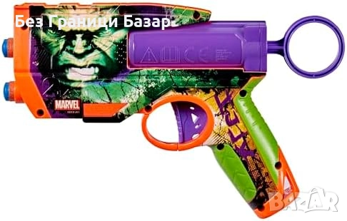 Нов Nerf Marvel Hulk бластер с 4 меки стрели N1 за деца 8+ играчка, снимка 3 - Други - 51771329