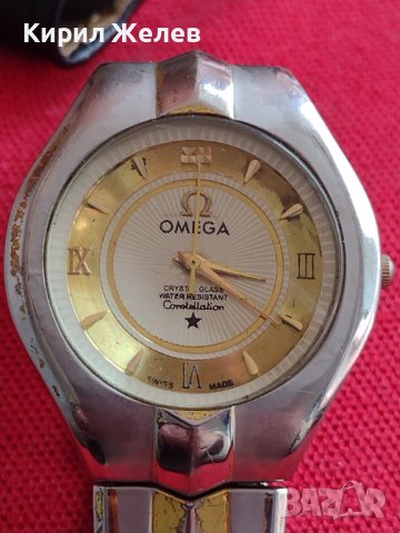 Марков дамски часовник OMEGA CRYSTAL GLASS WATER RESIST работи перфектен 38118, снимка 3 - Дамски - 40754653