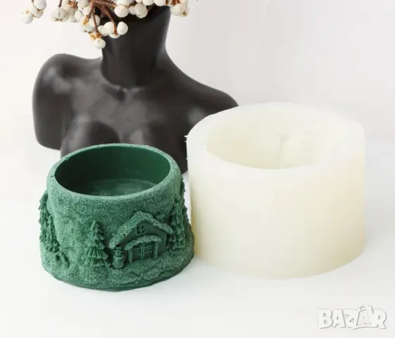 Молд кутия коледна, свещник , снимка 3 - Форми - 49753897