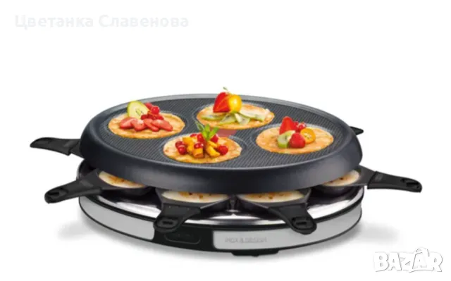 Раклет и парти грил и палачинки Tefal Raclette Crep’party 1050W, снимка 6 - Скари - 50348079