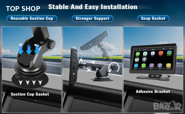 Мултимедия Camecho Wireless Carplay & Android Auto, 7-инчов, снимка 9 - Навигация за кола - 49157060