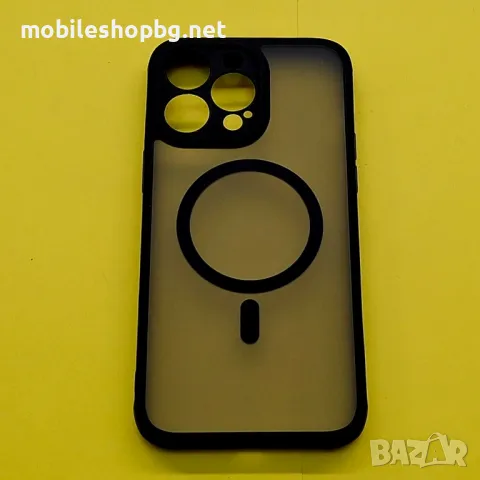 iPhone 14 Pro Max кейс MagSafe матов с черна рамка, снимка 2 - Калъфи, кейсове - 48688661