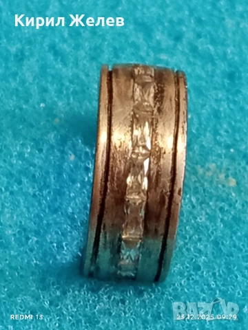 Сребърен пръстен тип СПИНЕР с кристали ръчна изработка 38860, снимка 3 - Пръстени - 52881597