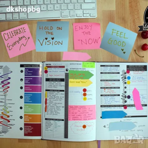 4411 Комплект цветни лепкави бележки, мини правоъгълни бележки, снимка 4 - Други стоки за дома - 48941550