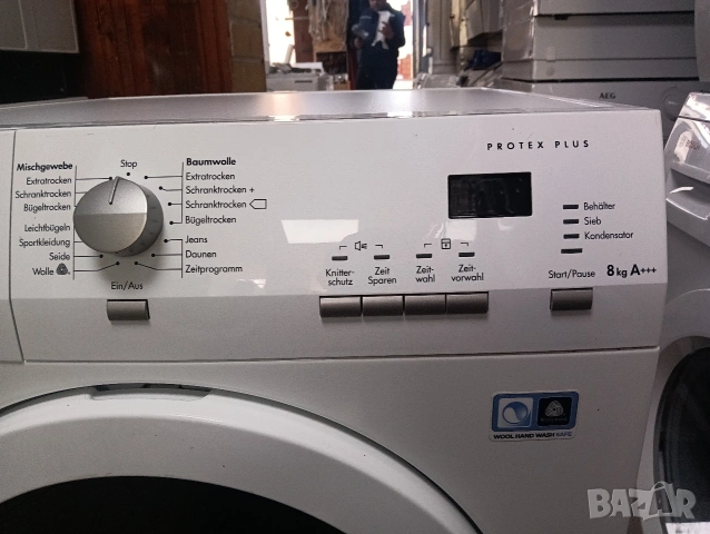 Сушилня с термопомпа АЕГ Aeg Protex Plus A+++ 8кг 2 години гаранция!, снимка 5 - Сушилни - 53689425