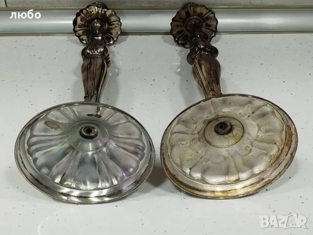 Сребърни Свещници 0,925--405 Грама , снимка 9 - Антикварни и старинни предмети - 48425032