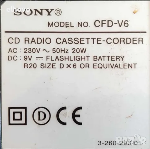 Радиокасетофон CD SONY CFD-V6, снимка 9 - Радиокасетофони, транзистори - 47629251