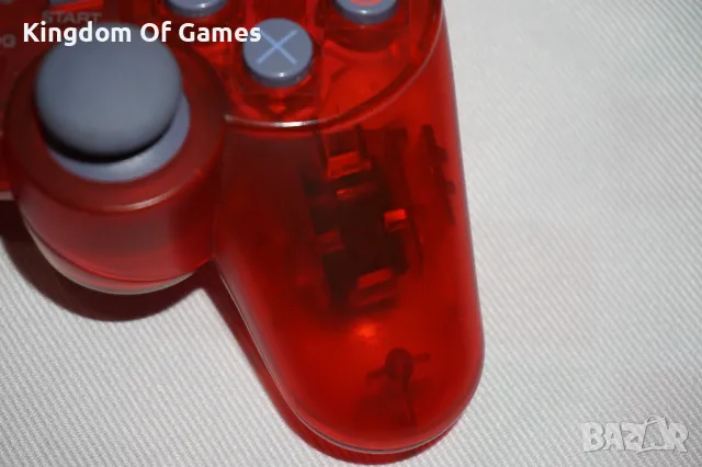 Много Рядък Оригинален Червен Прозрачен PSone Аналогов Контролер за PS1/PS2 в Отлично Състояние, снимка 8 - Аксесоари - 50085632