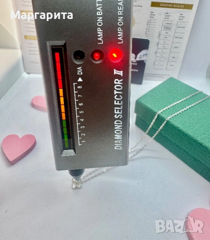 Сребърно колие с мойсанит (диамант) , снимка 10 - Колиета, медальони, синджири - 51533767