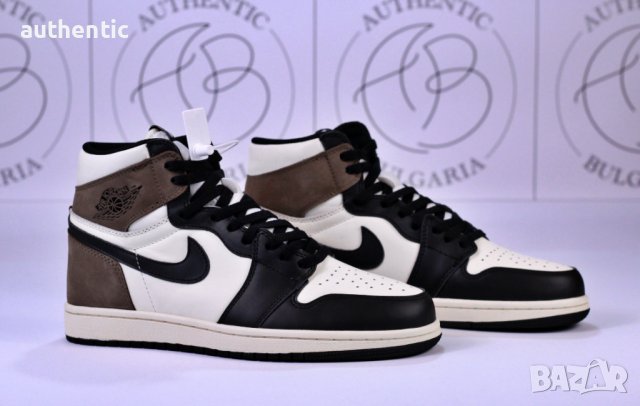 Nike Air Jordan 1 High Dark Mocha, Gold, Hyper Royal Мъжки Дамски Маратонки