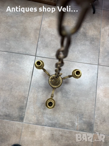 Бронзов свещник полоилей №7895, снимка 2 - Антикварни и старинни предмети - 53646389