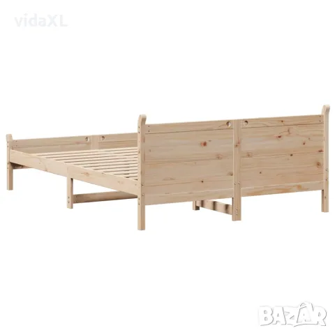 vidaXL Рамка за легло без матрак, 140x190 см, масивна чамова дървесина, снимка 6 - Спални и легла - 56148270