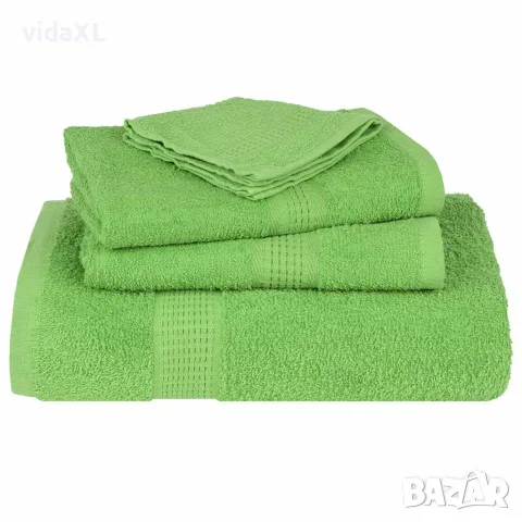 vidaXL Комплект кърпи FROGN от 8 части ябълково зелено 360 г/м², снимка 3 - Хавлиени кърпи - 56145976