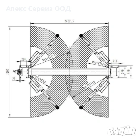 Двуколонен подемник с долна синхронизация модел OSAKA L-2-40D3+, 4000 кг. мех.контри,удълженени лапи, снимка 3 - Подемници - 53149998
