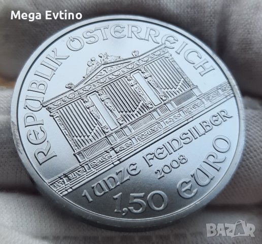 Инвестиционна сребърна монета 1 унция 1½ Euro Vienna Philharmonic, снимка 1 - Нумизматика и бонистика - 41653106