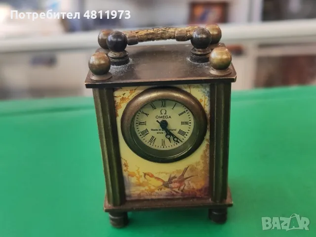 Малък механичен настолен часовник омега omega, снимка 2 - Мъжки - 55975550