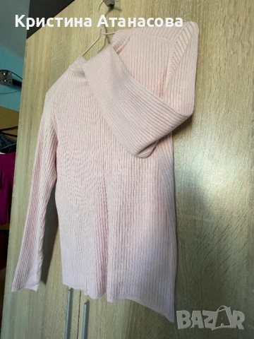 Млечно розова блуза рипс, снимка 6 - Блузи с дълъг ръкав и пуловери - 53056610