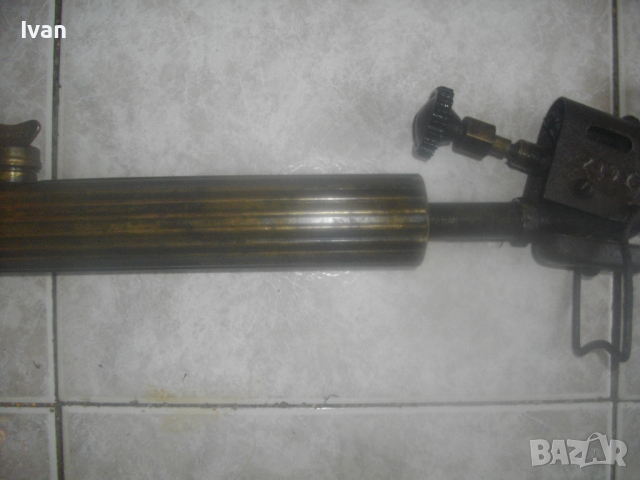 Бензинова Лампа Горелка Старо Качество НРБ-Завод "Хром"-Силистра-Отлично Състояние-Бронзова 43 см, снимка 5 - Други инструменти - 44682944