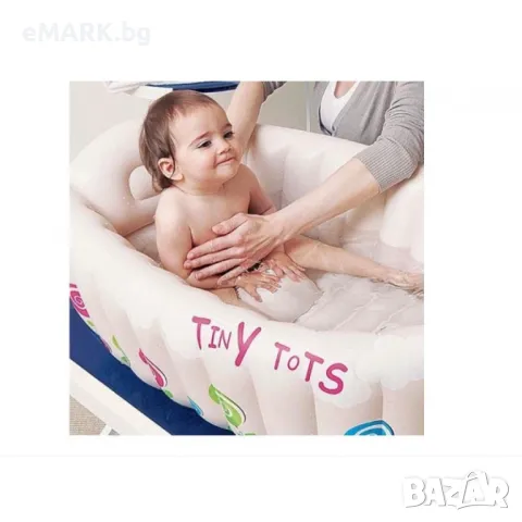 Надуваема бебешка ваничка басейн с облегалка за глава и температурен индикатор