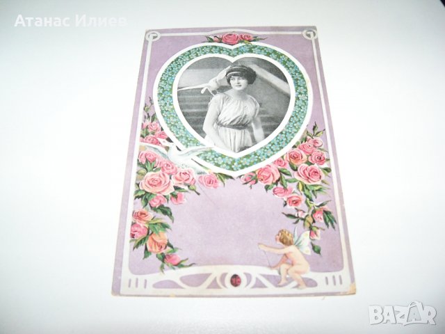 Стара красива романтична пощенска картичка от немската фирма "Regel & Krug" 