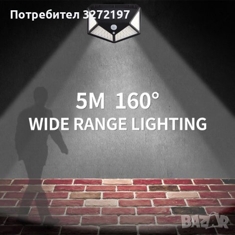 Led соларна стенна лампа,четири странични светлини ,индукционна , снимка 8 - Лампи за стена - 40917291