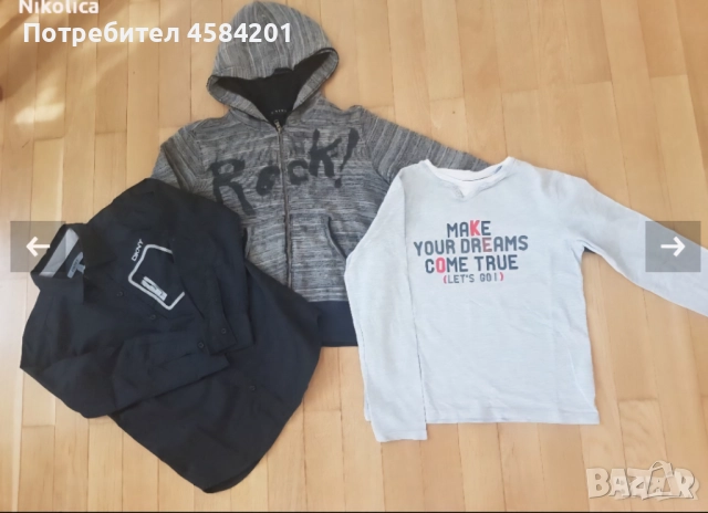 Детска риза DKNY и суитшърт SISLEY за 10г.момче, снимка 2 - Детски ризи - 51602529