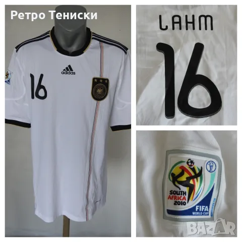 Тениска Germany — Домакински (Lahm #16) adidas — Мъже размер XL Бяло (сезон 2010)
