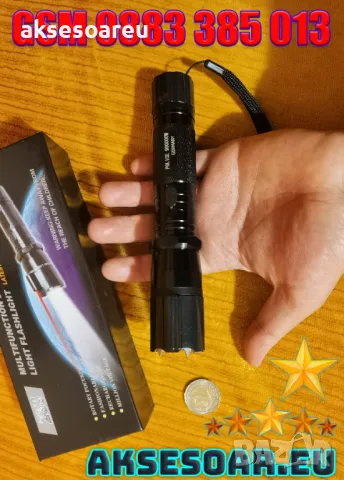 Висококачествен нов Мощен фенер с електрошок и лазер 288 Супер лек LED прожектор акумулаторен дългот, снимка 18 - Лед осветление - 48907303