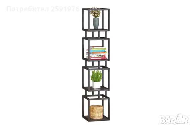 Етажерка Puzzle-home Kubo, Метална конструкция и опушено стъкло, снимка 1