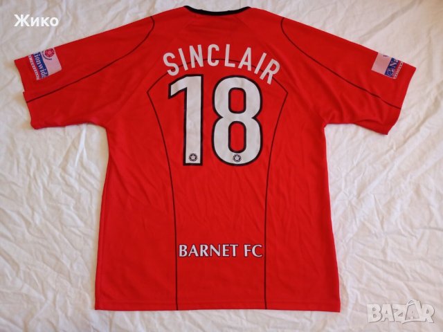 Барнет Англия 2004/05 оригинал футбол MATCH WORN тениска O'NEILLS фланелка с номер 18 DEAN SINCLAIR