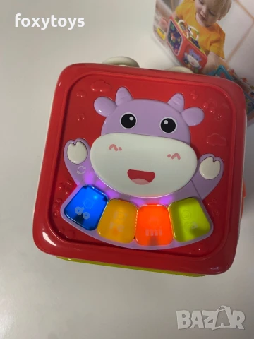 Малък бебешки занимателен куб - 6 в 1, сортер, волан, пиано, музика и светлини, снимка 13 - Образователни игри - 51263951