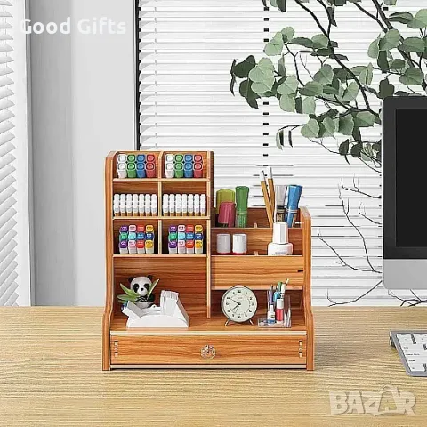 Функционален Дървен органайзер за Бюро, снимка 8 - Етажерки - 49119389