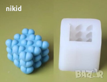 3D Кубче сърца сърце buble силиконов молд форма фондан гипс свещ шоколад, снимка 2 - Форми - 36239963