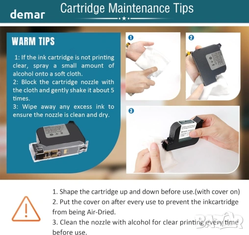 Phezer 1-инчова 72 мл бързосъхнеща мастилена касета за ръчен принтер, снимка 6 - Консумативи за принтери - 53384343